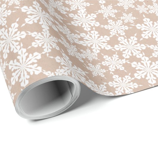 Kraft Winter White Christmas Elegant Wrapping Pap Cadeaupapier (Rol Hoek)