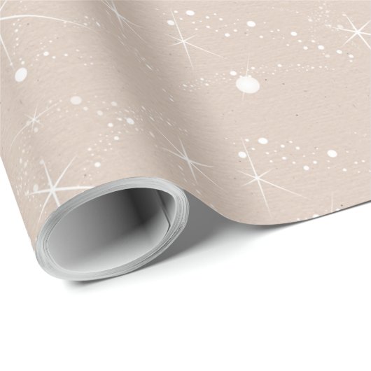 Kraft Winter Witte Kerst Elegant Cadeaupapier (Rol Hoek)