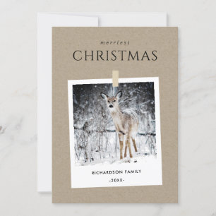 KRAFT WINTERFOTO SNEEUWHERTEN MERRIEST CHRISTMAS FEESTDAGENKAART