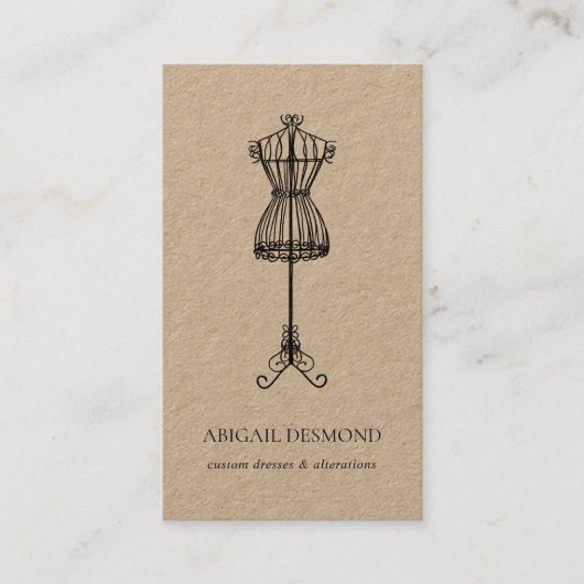 Kraft Wire Dress Form Seamstressverandering Visitekaartje (Voorkant)