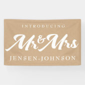 Kraft Wit Neutraal Mr & Mrs Bruiloft Banner Decor (Horizontaal)