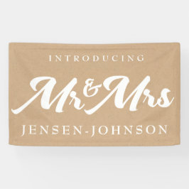 Kraft Wit Neutraal Mr & Mrs Bruiloft Banner Decor