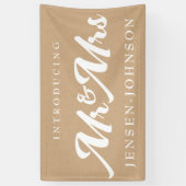 Kraft Wit Neutraal Mr & Mrs Bruiloft Banner Decor (Verticaal)