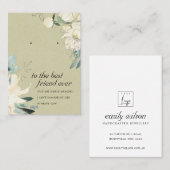 KRAFT WITTE BLOEMIGE VRIEND OORBEL DISPLAY KAART PLAATSKAARTJE (Voorkant / Achterkant)