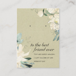 KRAFT WITTE BLOEMIGE VRIEND OORBEL DISPLAY KAART PLAATSKAARTJE