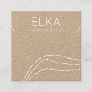 Kraft Witte Stippen Vierkante Ketting Display Kaar Visitekaartje