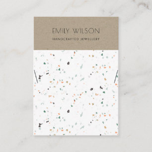 KRAFT WITTE TERRAZZO TEXTURE SIERADEN DISPLAY LOGO VISITEKAARTJE