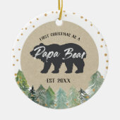 Kraft Wood Kerstmis als Ornament van het Papa-Beer (Voorkant)