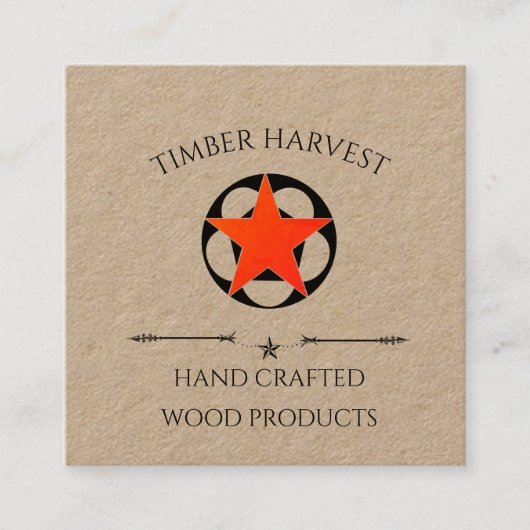 Kraft Woodworker Vierkante Visitekaartje (Voorkant)