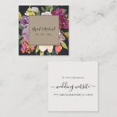 KRAFT YELLOW BLACK BURGUNDY FLORAL WEDDING WEBSITE VIERKANTE VISITEKAARTJE (Voorkant / Achterkant)