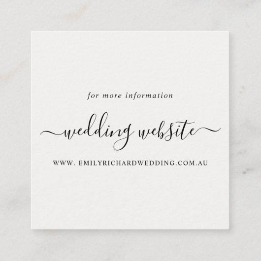 KRAFT YELLOW BLACK BURGUNDY FLORAL WEDDING WEBSITE VIERKANTE VISITEKAARTJE (Achterkant)