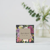 KRAFT YELLOW BLACK BURGUNDY FLORAL WEDDING WEBSITE VIERKANTE VISITEKAARTJE (Staand voorkant)