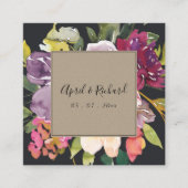 KRAFT YELLOW BLACK BURGUNDY FLORAL WEDDING WEBSITE VIERKANTE VISITEKAARTJE (Voorkant)