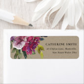 KRAFT YELLOW BLUSH BURGUNDY FLORAL BUNCH ADRES ETIKET (Insitu)