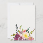 KRAFT YELLOW BLUSH BURGUNDY FLORAL COUPLY SHOWER KAART (Achterkant)