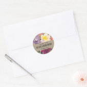 KRAFT YELLOW BLUSH BURGUNDY FLORAL DANK U RONDE STICKER (Envelop)