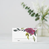 KRAFT YELLOW BLUSH BURGUNDY FLORAL PLACE CARDS VISITEKAARTJE (Staand voorkant)