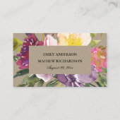 KRAFT YELLOW BLUSH BURGUNDY FLORAL PLACE CARDS VISITEKAARTJE (Achterkant)
