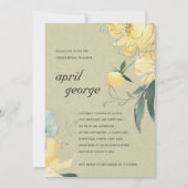 KRAFT YELLOW GREEN FLORAL GENDER REVEAL INVITE BEDANKKAART (Voorkant)