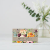 KRAFT YELLOW ORANJE FLORAL BUNCH WEDDING DANK U VISITEKAARTJE (Staand voorkant)