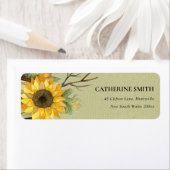 KRAFT YELLOW SUNFLOWER WATERVERF FLORAAL ADRES ETIKET (Insitu)