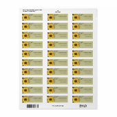 KRAFT YELLOW SUNFLOWER WATERVERF FLORAAL ADRES ETIKET (Full Sheet)