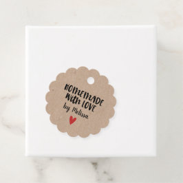 Kraft zelfgemaakt met liefde hart geschenk Labels