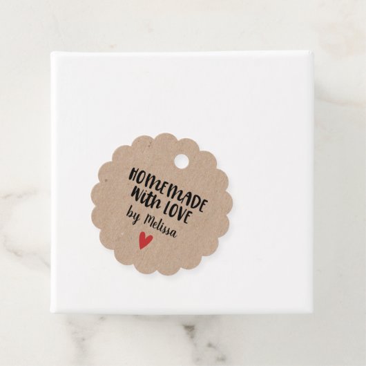 Kraft zelfgemaakt met liefde hart geschenk Labels (In situ)