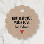 Kraft zelfgemaakt met liefde hart geschenk Labels (Achterkant)