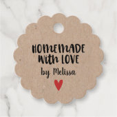 Kraft zelfgemaakt met liefde hart geschenk Labels (Voorkant)
