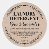 Kraft zelfgemaakte biologische wasmiddel labels (Voorkant)