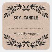 kraft zelfgemaakte blanco vierkante sticker (Voorkant)