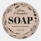 Kraft Zelfgemaakte Bloemen Zeep Labels (Voorkant)