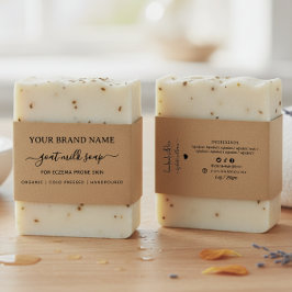 Kraft zelfgemaakte buik band zeep verpakking uitnodigingen wikkel