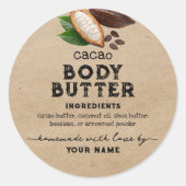 Kraft Zelfgemaakte cacao body butter Ronde label (Voorkant)