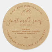 kraft zelfgemaakte geitenmelk zeep label (Voorkant)