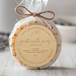 kraft zelfgemaakte geitenmelk zeep label