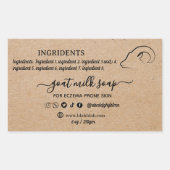 Kraft Zelfgemaakte Geitenzeep Label Rechthoek Stic (Voorkant)