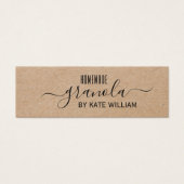 Kraft zelfgemaakte granola label label mini visitekaartjes (Voorkant)