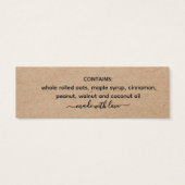 Kraft zelfgemaakte granola label label mini visitekaartjes (Achterkant)