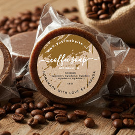 Kraft zelfgemaakte koffie zeep label