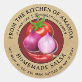 Kraft Zelfgemaakte Salsa Label Sjabloon (Voorkant)