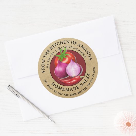  Kraft Zelfgemaakte Salsa Label Sjabloon (Envelop)