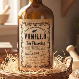 Kraft  Zelfgemaakte Vanilla Extract Label Wijn Etiket