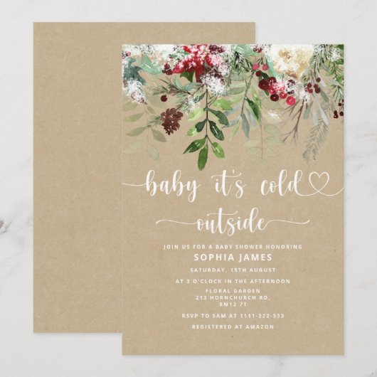 Kraft ziet er uit op Evergreen Baby, het is koud b Kaart (Voorkant / Achterkant)