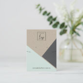 Kraft Zwart Aqua Blauw Ketting Oorbel Display Visitekaartje (Staand voorkant)
