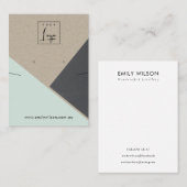 Kraft Zwart Aqua Blauw Ketting Oorbel Display Visitekaartje (Voorkant / Achterkant)