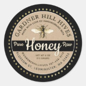 Kraft zwart honing pot  bij gemaakt met liefde ronde sticker (Voorkant)