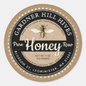 Kraft zwart honing pot  bij gemaakt met liefde ronde sticker (Voorkant)