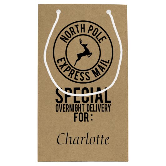 Kraft & Zwart Noordpool Naam levering Gift Bag Klein Cadeauzakje (Achterkant)